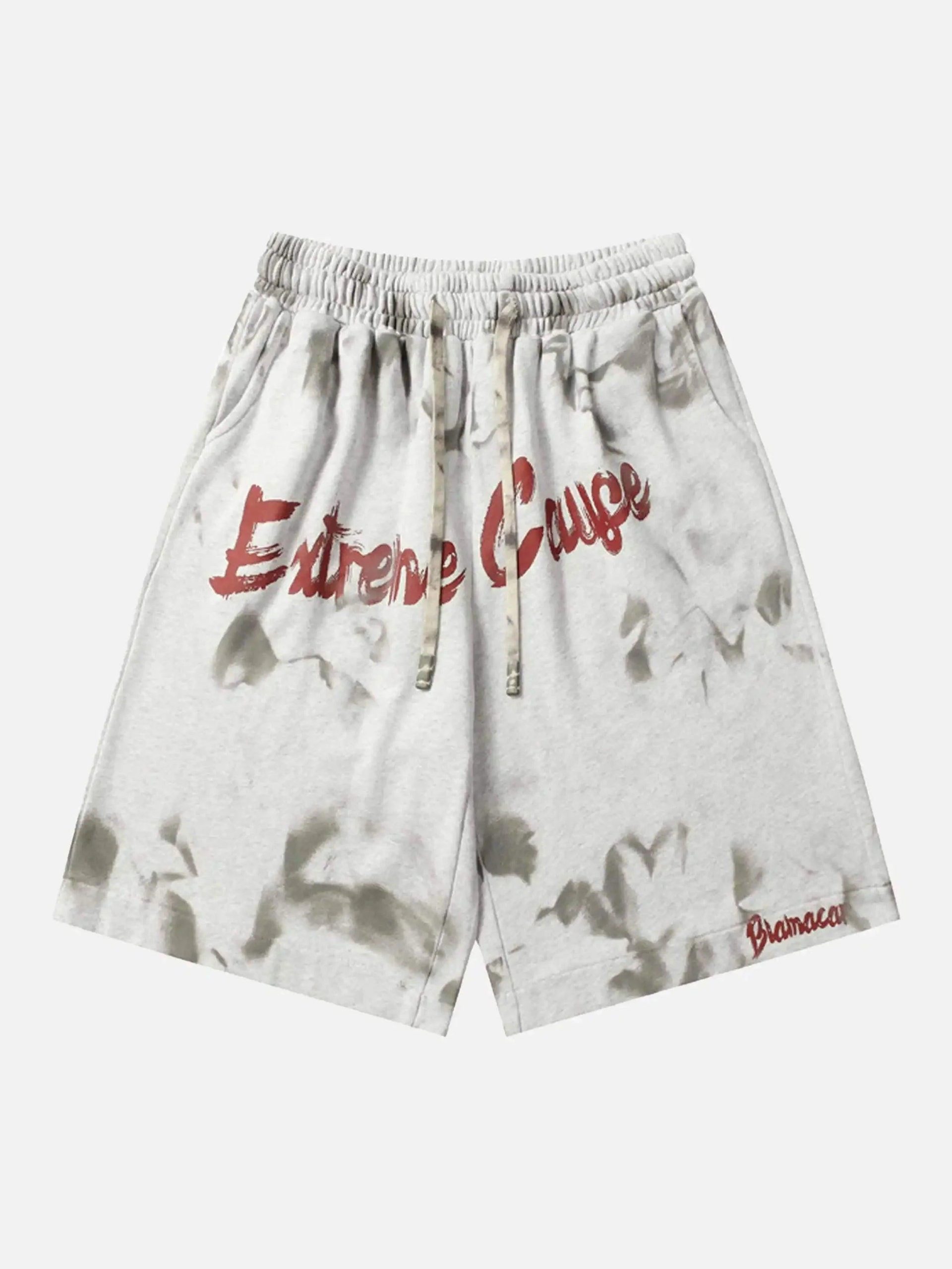 Concert Outfit Vintage Dirty Elastic Drawstring Loose Shorts Concert Outfit Vintage Dirty Elastic Drawstring Loose Shorts