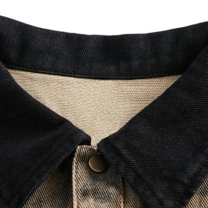 Concert Outfit Vintage Distressed Cheetah Print Denim Shirt