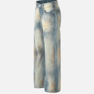 Concert Outfit Vintage Distressed Dyed Straight Jeans