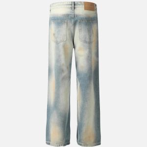 Concert Outfit Vintage Distressed Dyed Straight Jeans