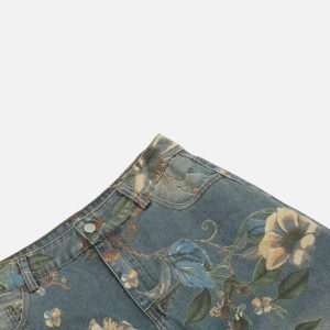 Concert Outfit Vintage Distressed Floral Jeans