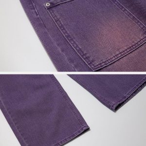 Concert Outfit Vintage Distressed Large Pocket Jeans