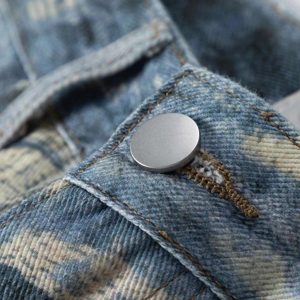 Concert Outfit Vintage Distressed Print 'Ripped' Jeans