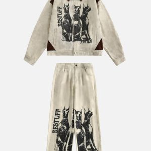 Concert Outfit Vintage Doberman Graphic Jacket