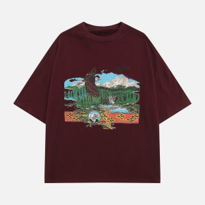 Concert Outfit Vintage Eagle Print Tee