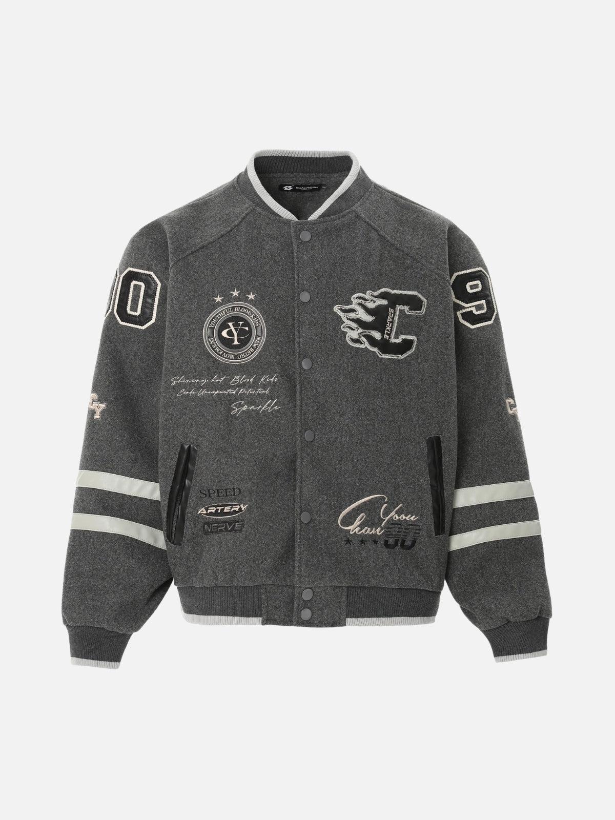 Concert Outfit Vintage Embroidered Varsity Baseball Jacket Concert Outfit Vintage Embroidered Varsity Baseball Jacket