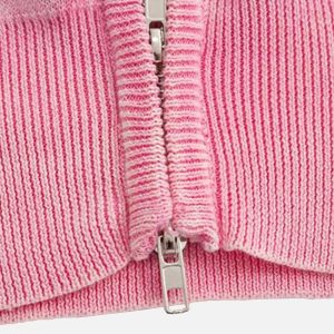 Concert Outfit Vintage Flame Jacquard Stand Collar Cardigan