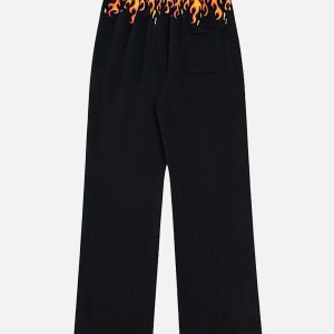 Concert Outfit Vintage Flame Print Sweatpants