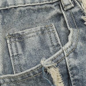 Concert Outfit Vintage Fringed Raw-Edge Jeans