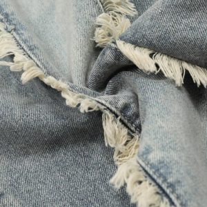 Concert Outfit Vintage Fringed Raw-Edge Jeans