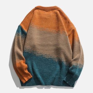 Concert Outfit Vintage Gradient Knit Sweater