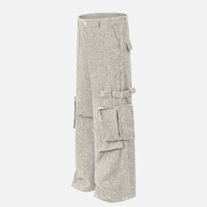 Concert Outfit Vintage High Street Side Big Pocket Pant