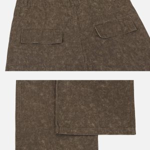 Concert Outfit Vintage High Street Side Big Pocket Pant