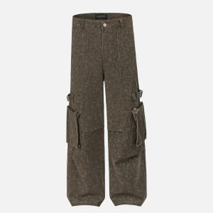 Concert Outfit Vintage High Street Side Big Pocket Pant