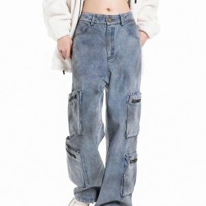Concert Outfit Vintage Jet Multi-Pocket Workwear Jeans