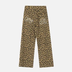 Concert Outfit Vintage Leopard Lettering Print Pants