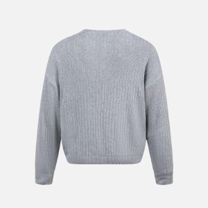 Concert Outfit Vintage Letter Small V-Neck Sweater