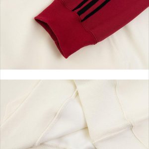 Concert Outfit Vintage Letter Stripe Splicing Hoodie