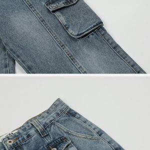 Concert Outfit Vintage Multi Pocket Jeans