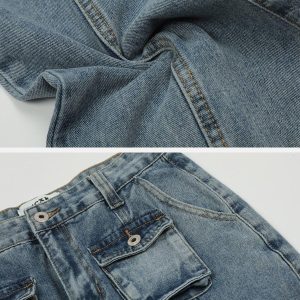 Concert Outfit Vintage Multi Pocket Jeans