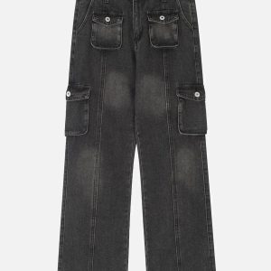 Concert Outfit Vintage Multi Pocket Jeans