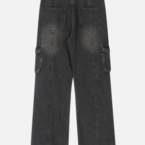 Concert Outfit Vintage Multi Pocket Jeans