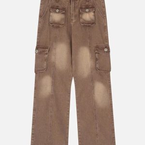 Concert Outfit Vintage Multi Pocket Jeans