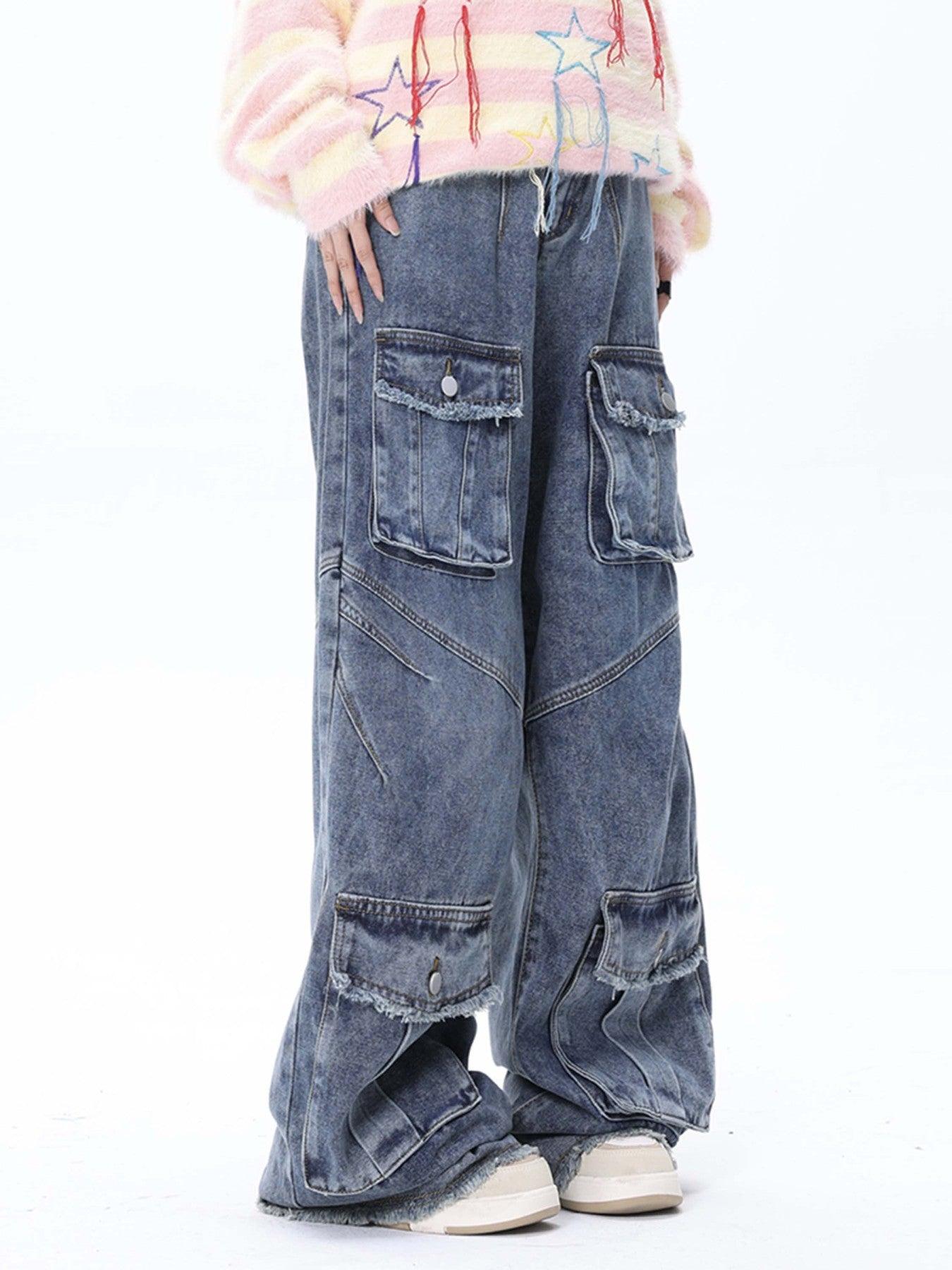 Concert Outfit Vintage Multi-Pocket Workwear Jeans Concert Outfit Vintage Multi-Pocket Workwear Jeans