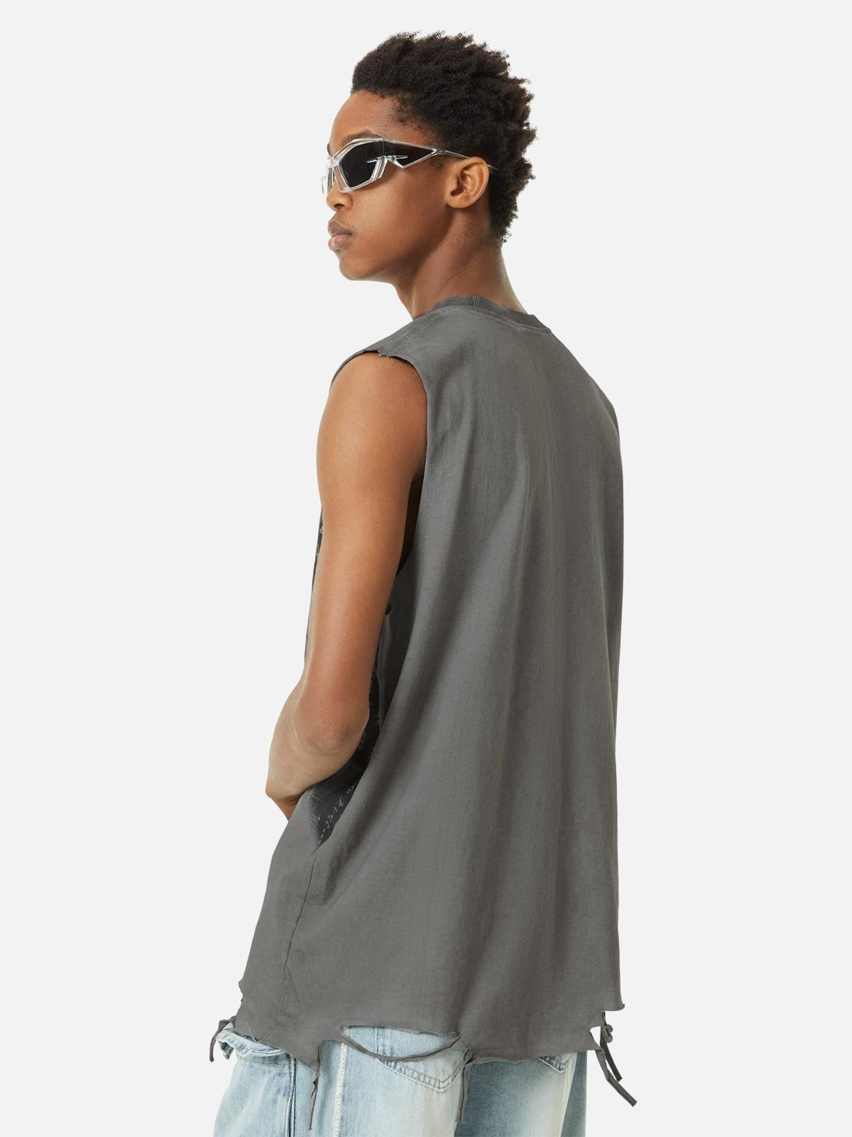 Concert Outfit Vintage Necklace Star Print Hip-Hop Tank Top Concert Outfit Vintage Necklace Star Print Hip-Hop Tank Top