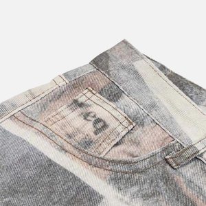 Concert Outfit Vintage Newspaper Digital Print Pants