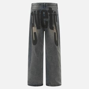 Concert Outfit Vintage Number Print Jeans