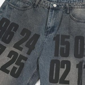 Concert Outfit Vintage Number Print Jeans