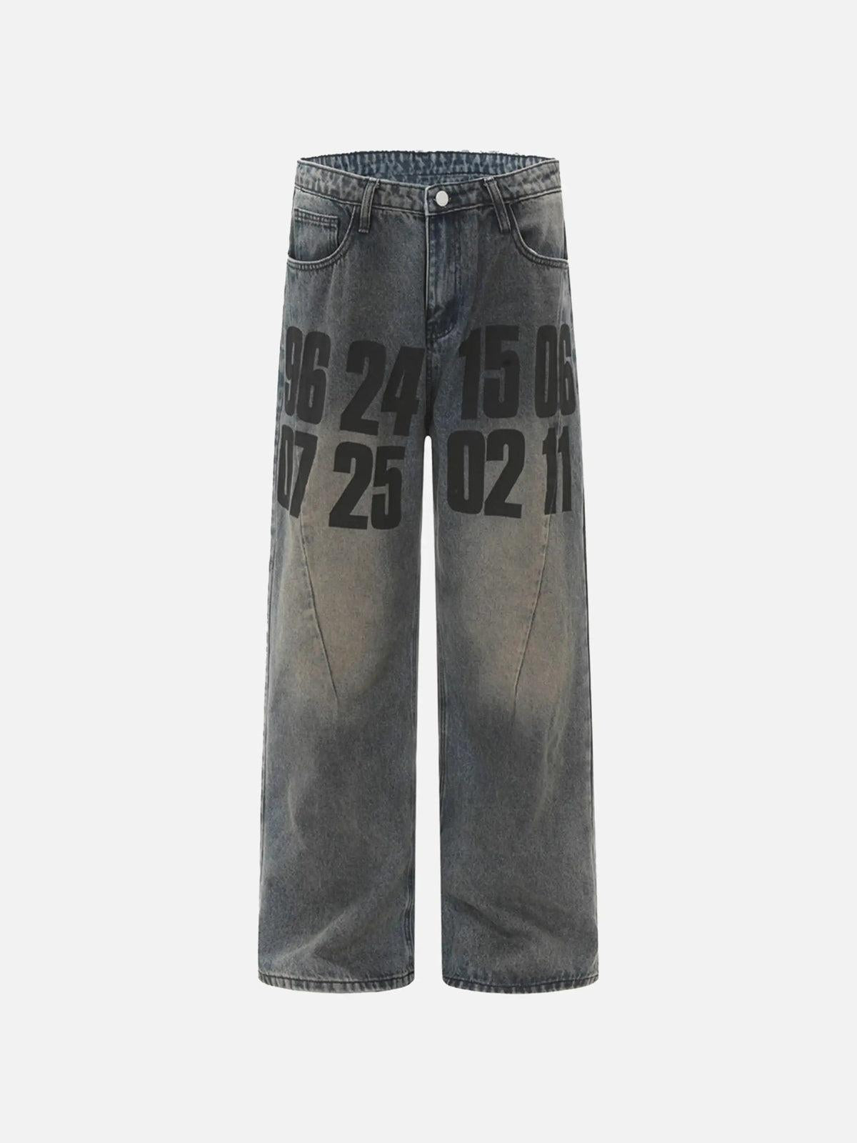 Concert Outfit Vintage Number Print Jeans Concert Outfit Vintage Number Print Jeans