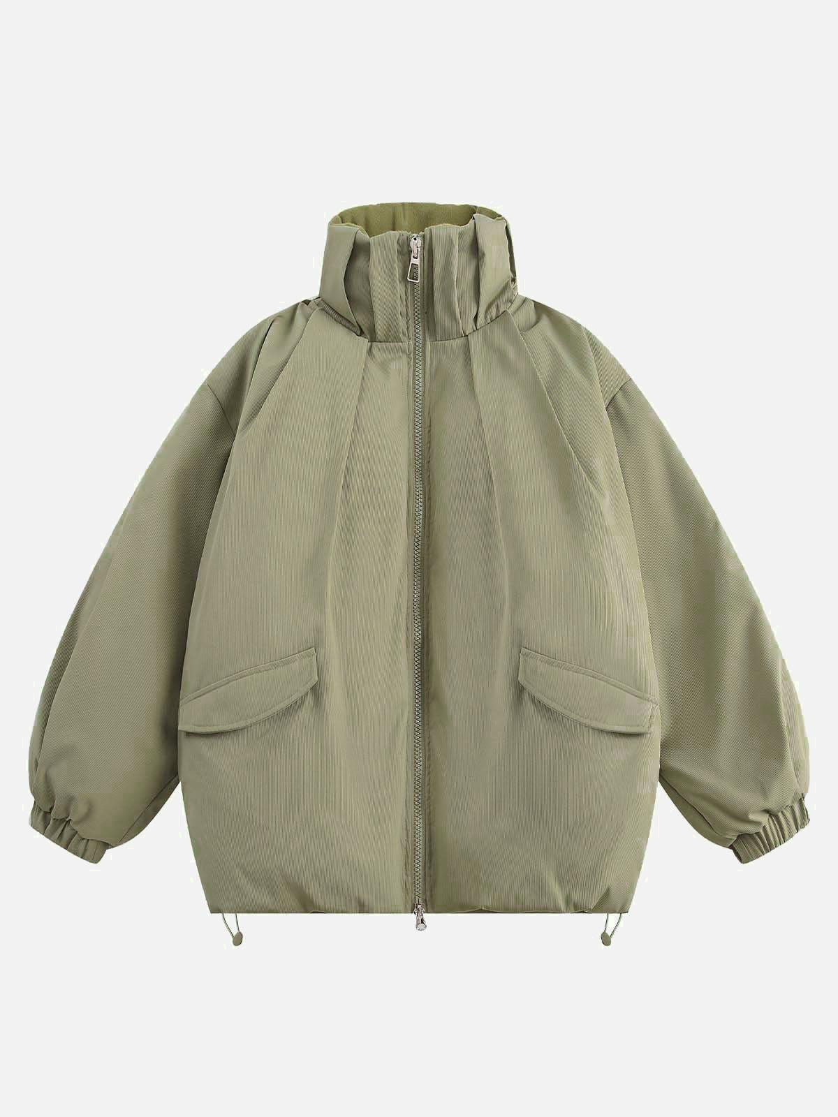 Concert Outfit Vintage Oversized Pleated Stand Collar Jacket Concert Outfit Vintage Oversized Pleated Stand Collar Jacket