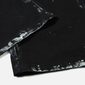 Concert Outfit Vintage Painted Wide-Leg Pleated Jeans