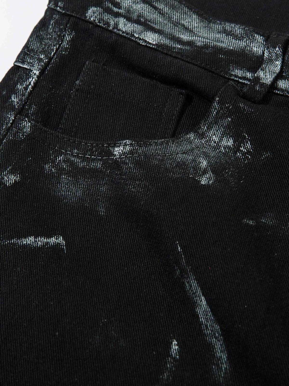 Concert Outfit Vintage Painted Wide-Leg Pleated Jeans Concert Outfit Vintage Painted Wide-Leg Pleated Jeans