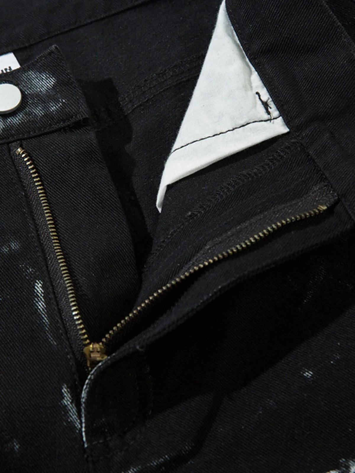 Concert Outfit Vintage Painted Wide-Leg Pleated Jeans Concert Outfit Vintage Painted Wide-Leg Pleated Jeans