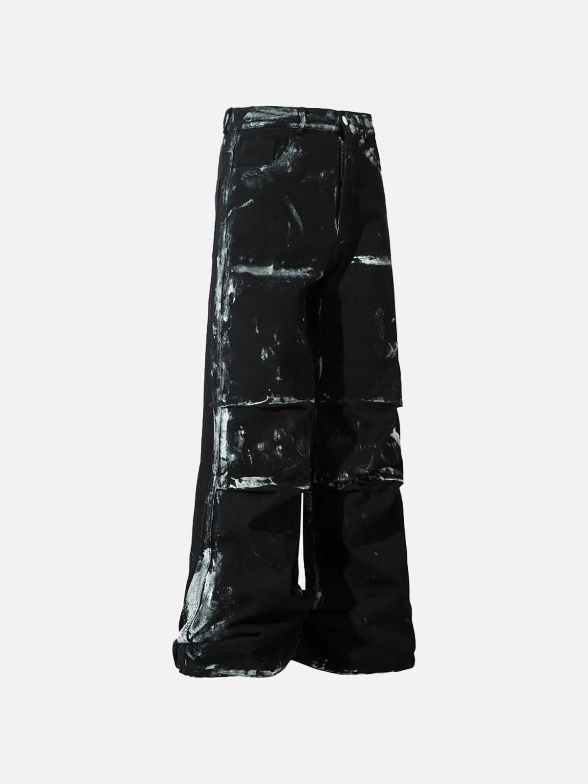 Concert Outfit Vintage Painted Wide-Leg Pleated Jeans Concert Outfit Vintage Painted Wide-Leg Pleated Jeans