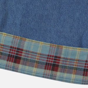 Concert Outfit Vintage Plaid Cuffed Jeans