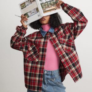 Concert Outfit Vintage Plaid Long-Sleeved Shirt