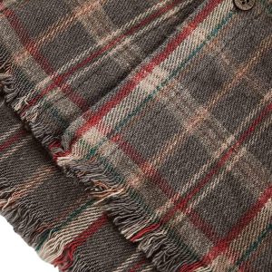 Concert Outfit Vintage Plaid Tie-Dye Long Sleeve Shirt