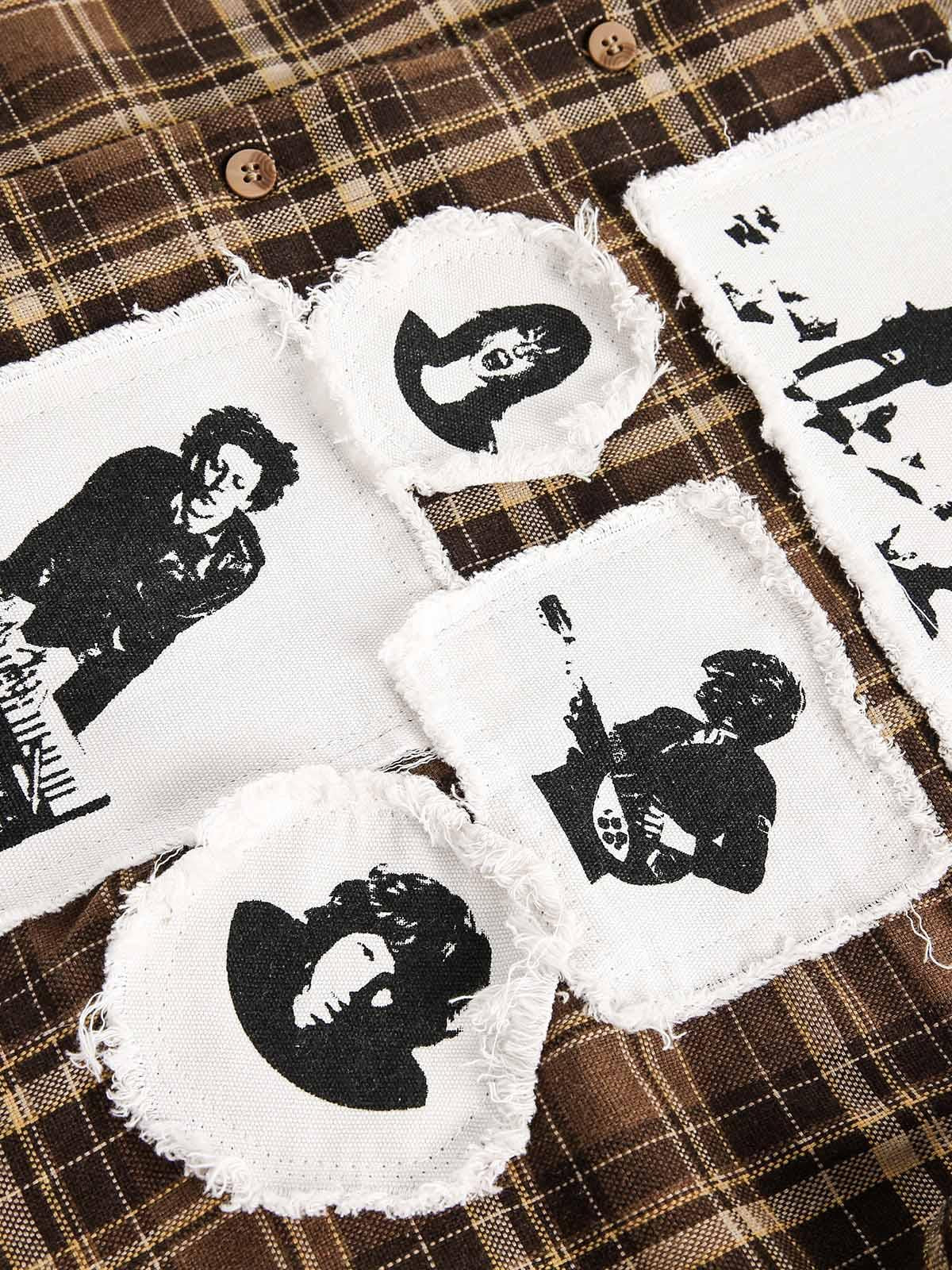 Concert Outfit Vintage Portrait Applique Long Sleeve Shirt Concert Outfit Vintage Portrait Applique Long Sleeve Shirt