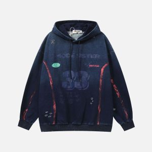 Concert Outfit Vintage Print hole Academic Style Hoodie