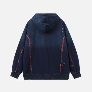 Concert Outfit Vintage Print hole Academic Style Hoodie