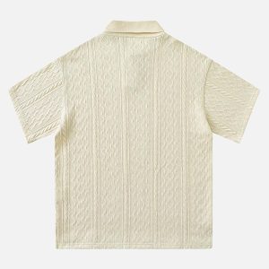 Concert Outfit Vintage Print Lapel Short Sleeve Polo Shirt