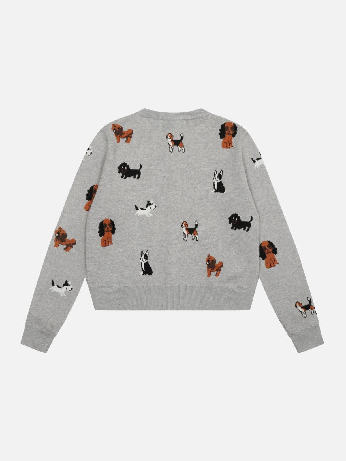 Concert Outfit Vintage Puppy Embroidery Knit Cardigan Concert Outfit Vintage Puppy Embroidery Knit Cardigan