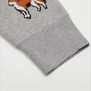 Concert Outfit Vintage Puppy Embroidery Knit Cardigan