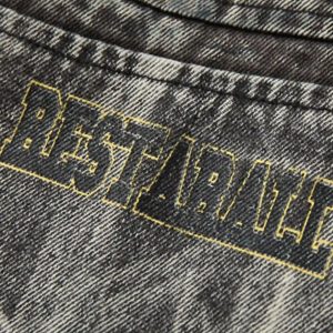 Concert Outfit Vintage Racing Distressed Print Zip-Up Collar Jacket