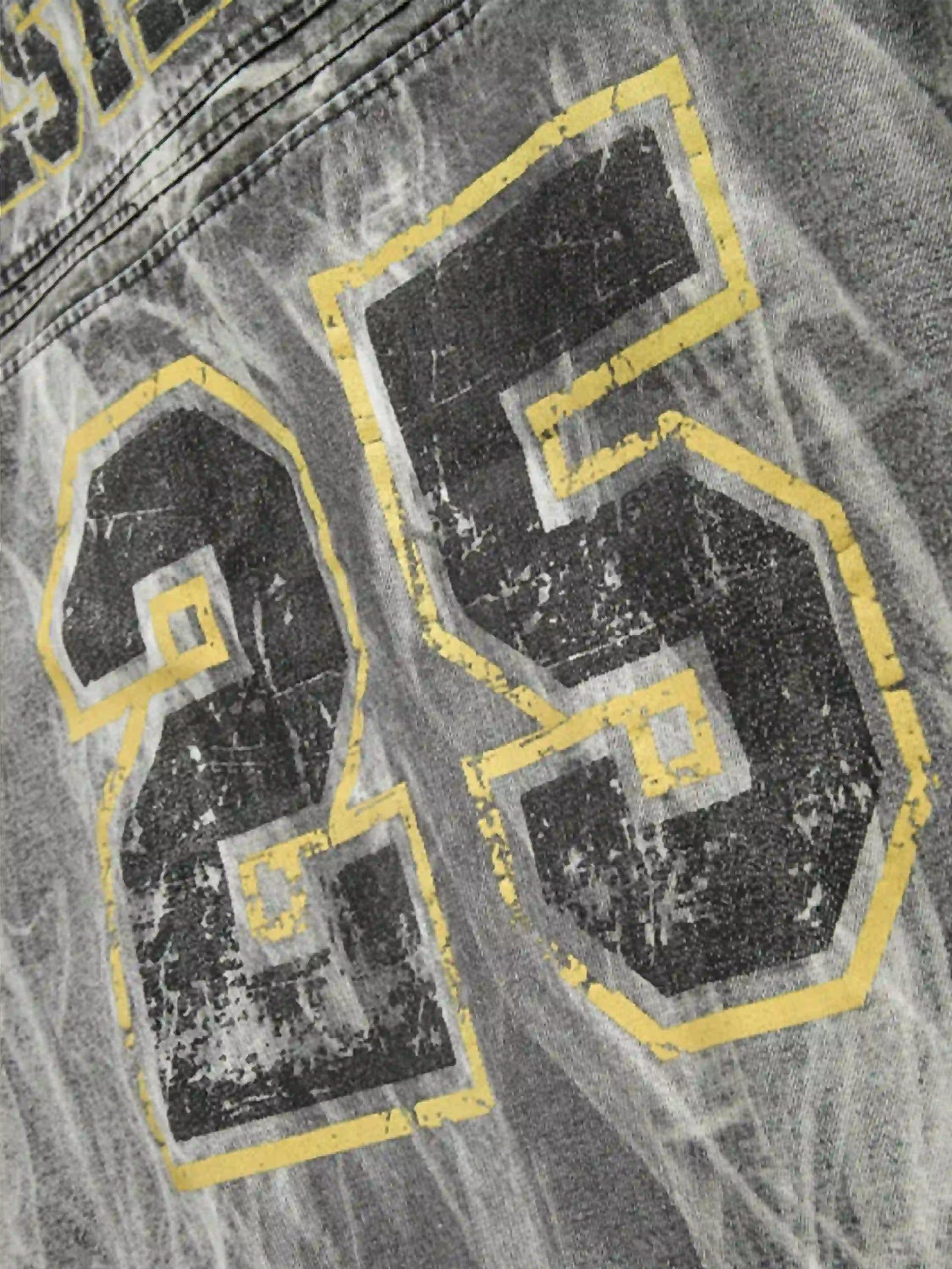 Concert Outfit Vintage Racing Distressed Print Zip-Up Collar Jacket Concert Outfit Vintage Racing Distressed Print Zip-Up Collar Jacket