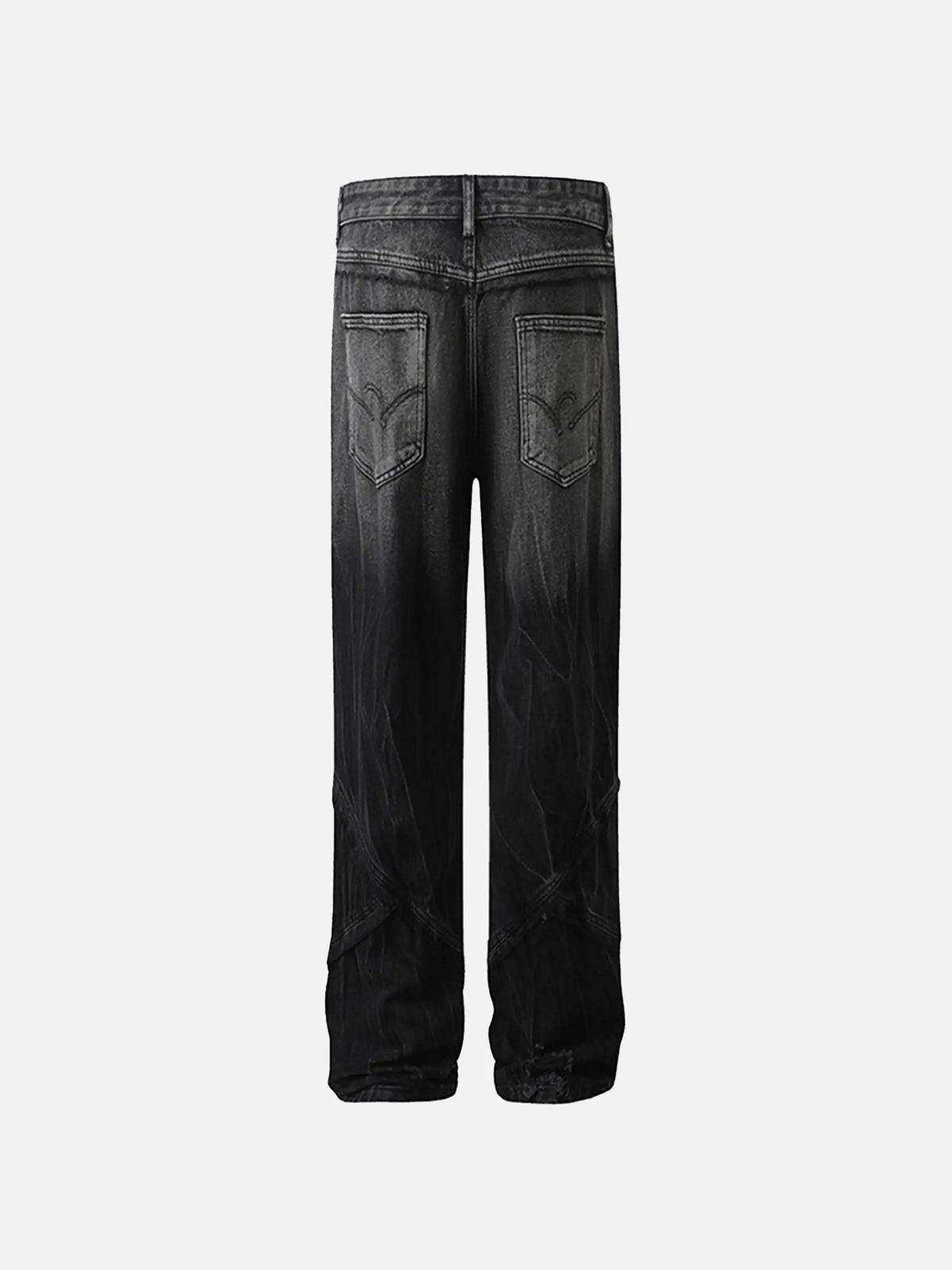 Concert Outfit Vintage Raw-Edge Ripple Straight-Leg Jeans Concert Outfit Vintage Raw-Edge Ripple Straight-Leg Jeans